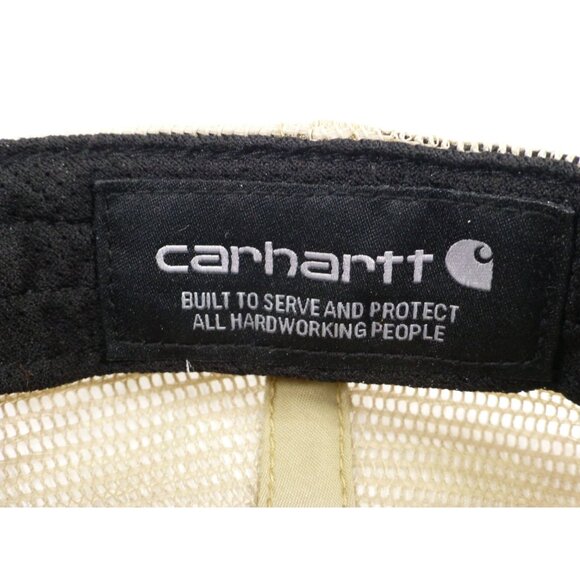 Carhartt Mens Tan Trucker Hat Mesh Back Snapback Cap - Picture 7 of 7
